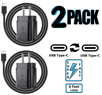 2 Pack Super Fast Charger 6ft Cable USB Cord for Galaxy A14 A15 A16 A25 A35 A55