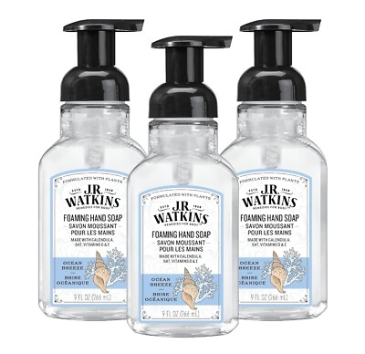 JR Watkins Foaming Hand Soap Moisturizing Natural Alcohol Free 9-fl oz, 3-Pack