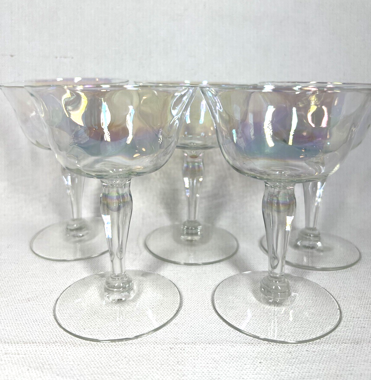 Iridescent Luster Cocktail coupe west Virginia Glass (set of 5) 4 3/8