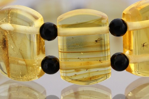 FOSSIL INSECTS Genuine BALTIC AMBER Large Stretch UNISEX Bracelet 10.2g 30301-14 - 第 10/13 張圖片