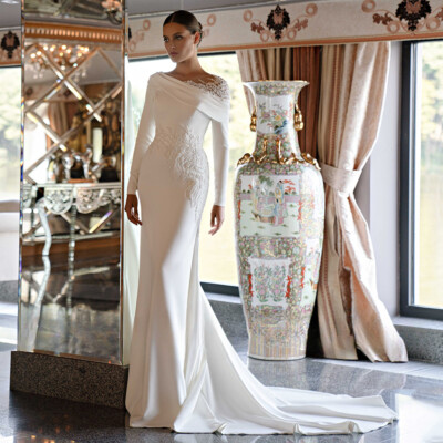 sachin and babi light blue dress 39 Refined And Elegant Silk Wedding Dresses