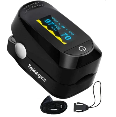 SPINEGEAR Finger Pulse Oximeter blood oxygen spo2 monitor UK CE Heart rate Fingertip meter
