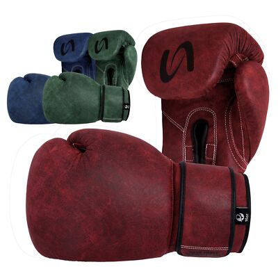Antique Genuine Leather Hand Crafted - Vintage Pro Boxing Gloves For Training &