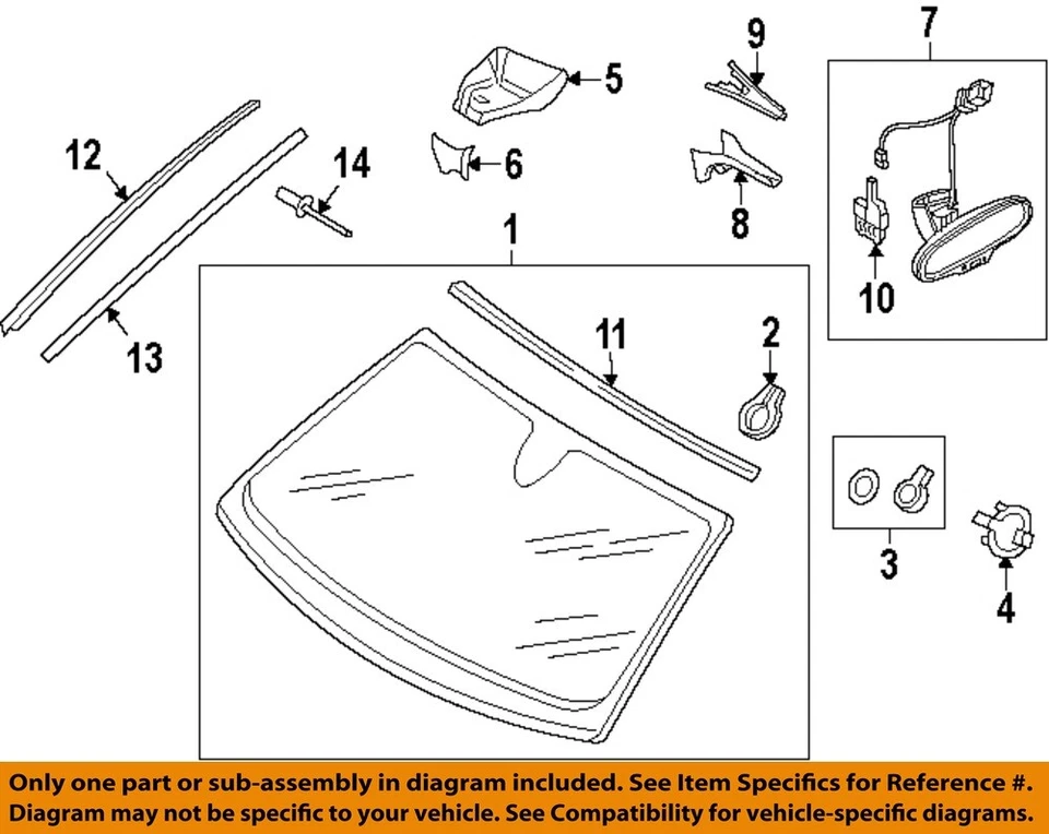 Used Front Center Interior Rear View Mirror fits: 2015 Audi RS7 w/automatic dimm - Image 3 of 4