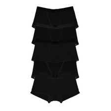 Nabtos Women Black Underwear Boyshort Panties Breathable Cotton Boxers Pack 5