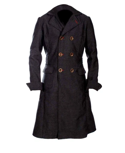 Men Stylish Benedict Cumberbatch Sherlock Holmes Wool Winter Wear Trench Coat - product listing photo