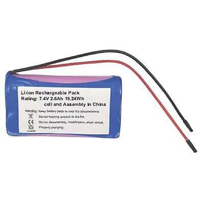 1PC RS PRO 1449410 Rechargeable Battery Pack 2 Cell 7.4V 2.6Ah Lithium Ion Wire