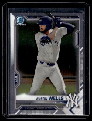 2021 Bowman Chrome Prospects Atomic Refractor Austin Wells New York Yankees