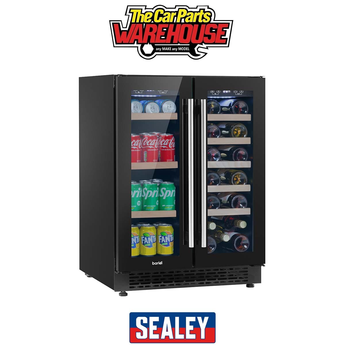 Sealey DH96 Baridi 40 Bottle/120 Can Under-Counter/Freestanding Dual Zon