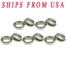 10pcs Nickel 15/32"Fine Knurl Deep Guitar Nuts Toggle Switch Nut For Switchcraft