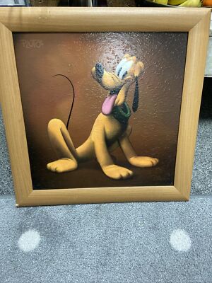 Vintage Disney Pluto Hundebild Originalbild Größe 32x32 cm