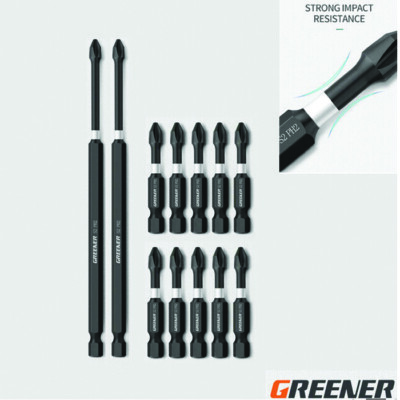 12x 6'' 2'' Phillips PH # 2 Power Impact Bit Industrial Magnetic 1/4 Hex 5x Strong