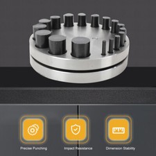 17 Holes Disc Cutter Punches Die & Jewelers Circle Bench Anvil Making Tool