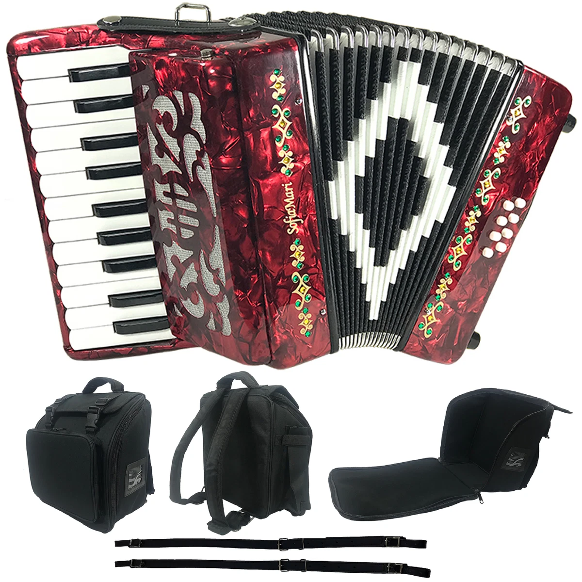 SofiaMari Mini Traveler Accordion Red Junior Size