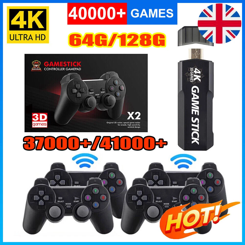 X2 Game Stick 4K HD TV Game Console 2.4G Wireless Dual Controllers Retro  Home Arcade