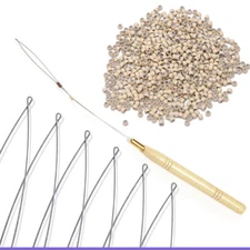 Wire Loop Puller Threader Tool Hook For Hair Extension Silicone Lined Micro Loop