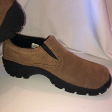 Lands' End All Weather Women's Size 6 Brown Suede 73773 Comfort Slip On Shoes