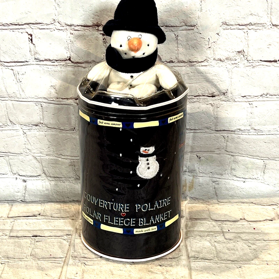 Polar Fleece Baby Blue Snowman w/ Snowman Plush Blanket New in Package - Image 2 of 4