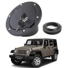 Car Fuel Filler Door Cap Gas Tank Cover for Jeep Wrangler JK 2007-2017 With Key 