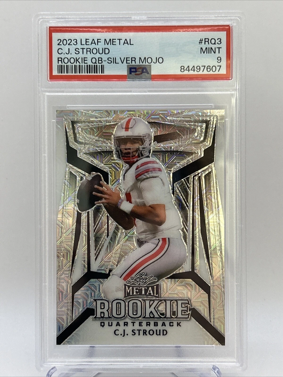 CJ Stroud Leaf Metal Rookie Quarterback #RQ3 Silver Mojo