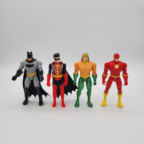 DC Comics Action Figure Lot of Four Justice League 4" Spin Master Action Figures - Picture 1 of 5