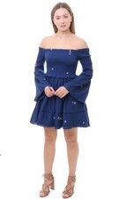 Free People Counting Daisies Embroidered Mini Dress Size L NWT