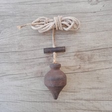 Fantastic vintage iron plumb bob leveling measuring carpenter tool