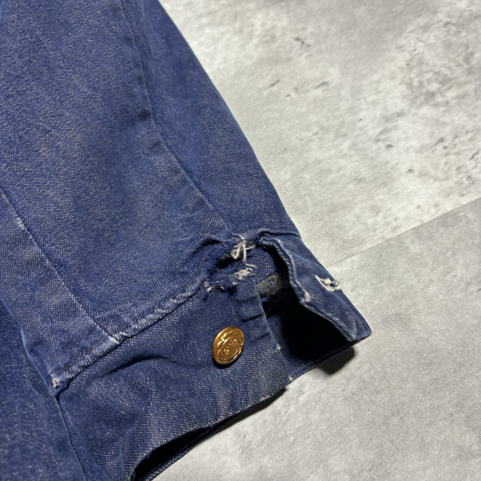 Vintage Wrangler Chore Jacket Men's 42 Blue Denim Blue Bell Blanket Lined USA*