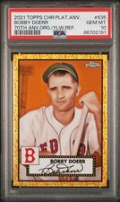Bobby Doerr 2021 Topps Chrome Platinum 23/25 #635 70th Orange Yellow PSA 10