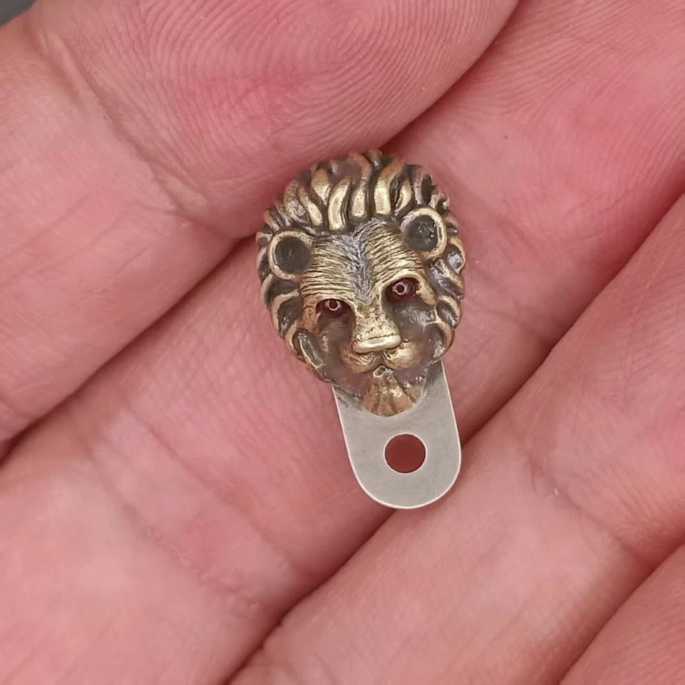 Custom Made Brass Lion Steel Pocket Clip and Filler Tab for Hinderer XM-18 3.5'' - Image 4 of 4