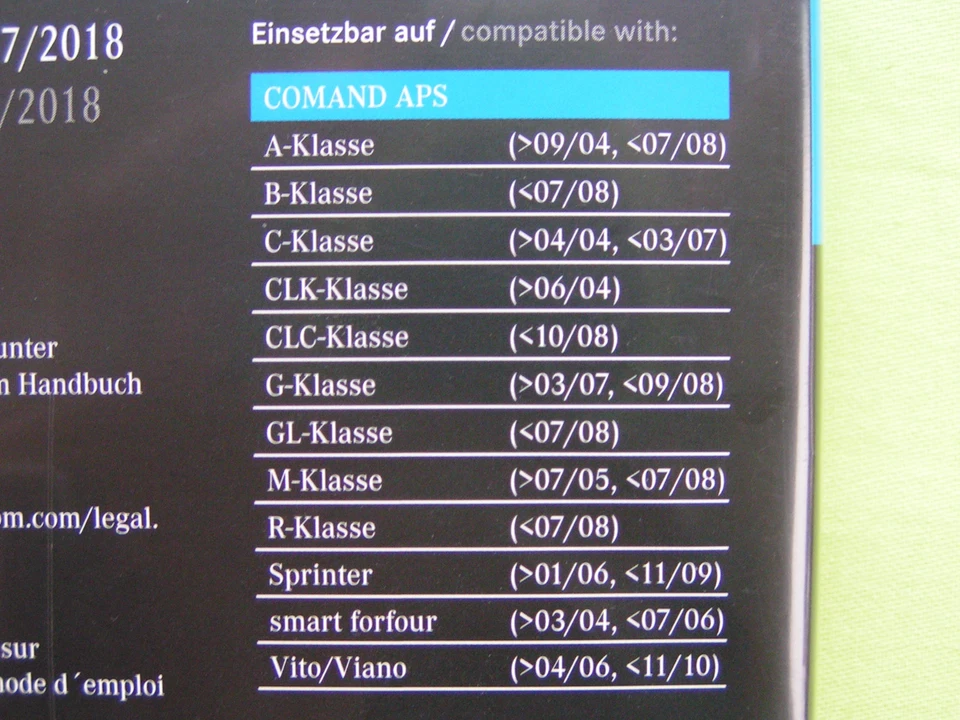 DVD NAVIGATION MERCEDES BENZ COMAND APS 2018 A B C CLK G GL M R VITO VIANO NTG 2 - Bild 3 von 4