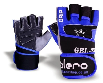 EVO FITNESS ISLERO Guanti da Sollevamento Pesi in Pelle Palestra Cinghie Supporto Polso Avvolgi Sedia a Rotelle UX