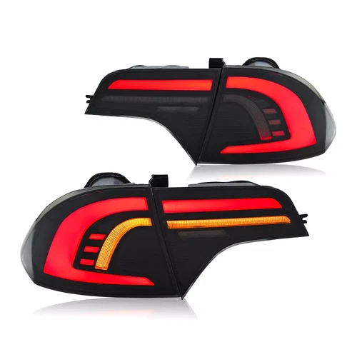 Red Tube LED Brake Tail Lights Sequential Turn Signal For 06-11 Civic Sedan 4-DR - Picture 18 of 22