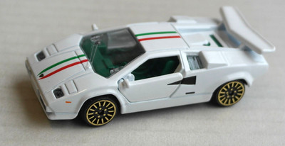 Majorette Lamborghini Countach weiß Streifen il tricolore Sportwagen Auto Car
