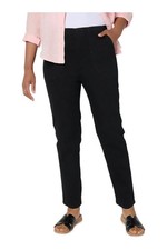 Denim  Co. Women's Black Flat Front Denim Side Pocket Pant Blk