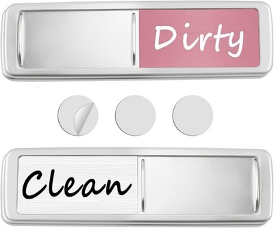 Dishwasher Magnet Clean Dirty Sign Slide Indicator Self Adhesive Pink White