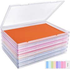 6 Pack Photo Storage Box, Fits 8" X 10" Photo, Large Plastic Scrapbook Paper Sto