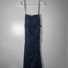 City Studio Navy Blue With Silver Glitter Waved Size XL Lace Back