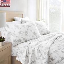 Ultra Soft 100 Cotton Flannel Sheet Set Deep Pocket Durable Easy Care Bedding US