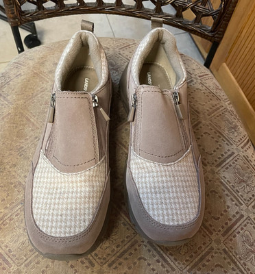 Lands' End All Weather Insulated Suede Zip and Plaid Shoes Women's 9.5