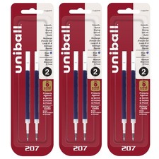 Gel Pen Refills 0.7mm Medium Blue Ink Pack of 6