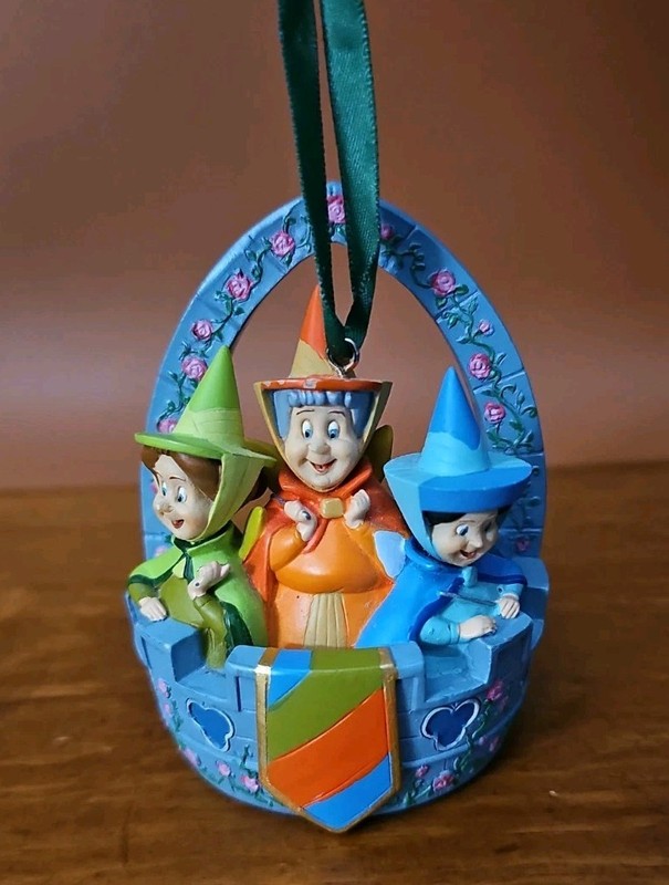 RARE 2010 Disney Sleeping Beauty Fairy Godmother Sketchbook Ornament Flora Fauna