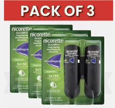3X  Nicorette Quickmist Duo,2 x 150 sprays FREE SHIPPING USA.  O_O !