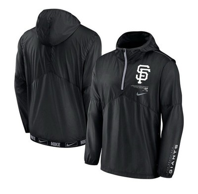 Men's Size M - Nike Black San Francisco Giants Night Game Half-Zip Hoodie