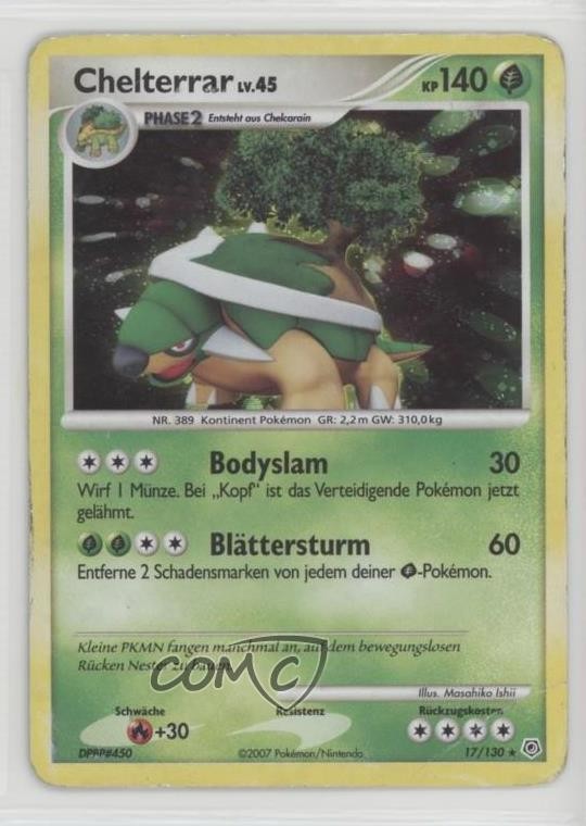 Torterra Holo German Pokémon Diamond & Pearl Base Set #17 2007