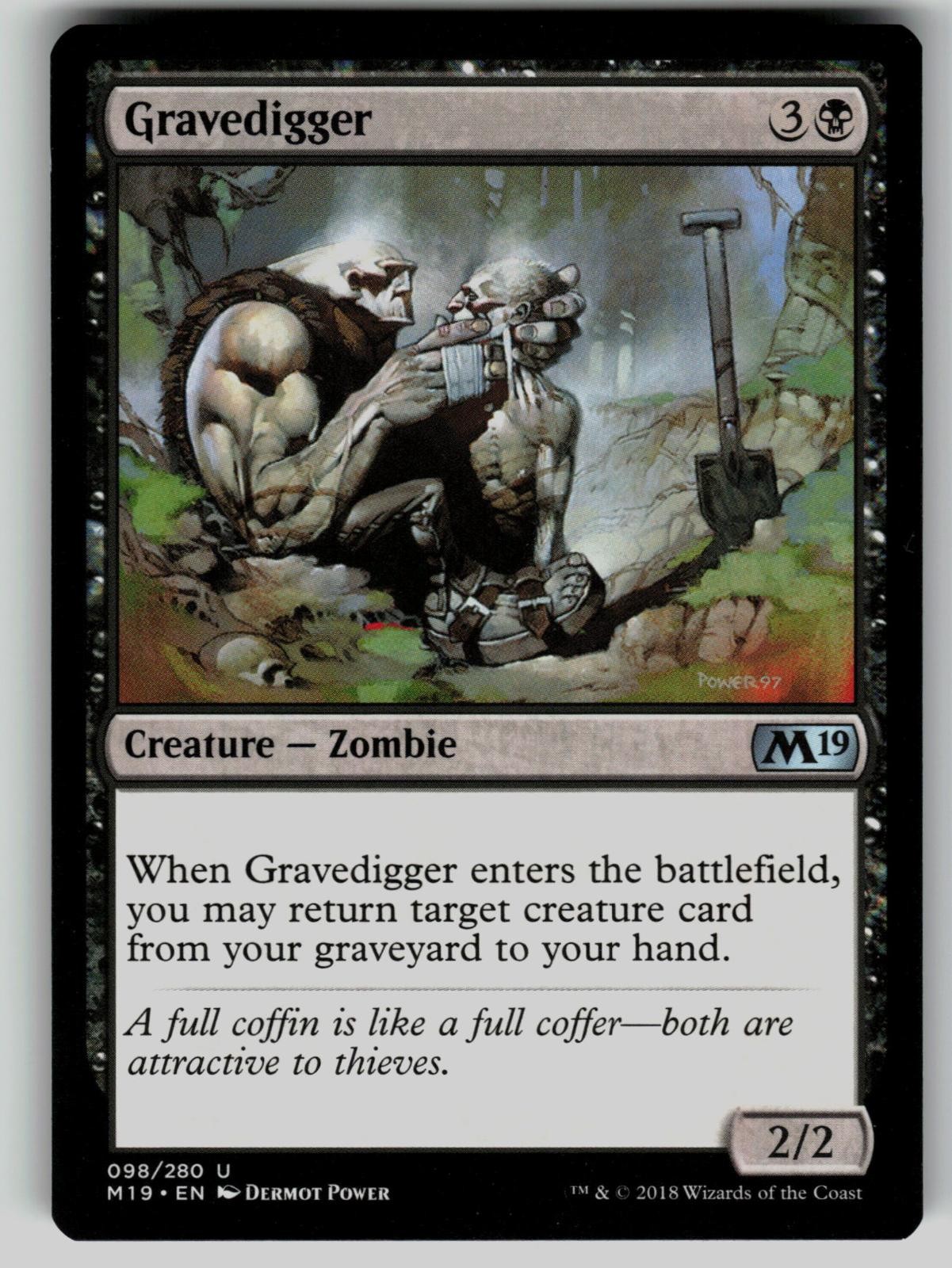 Gravedigger 98 Core Set 2019 Magic: The Gathering Uncommon