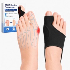 Chiidou Bunion Corrector for Women, 2PCS Toe Separators Women Men Black