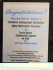 2025 TOPPS CHROME ROOKIE AUTO VARIATION BLUE Refractor TRAVIS HUNTER /150 REDEEM
