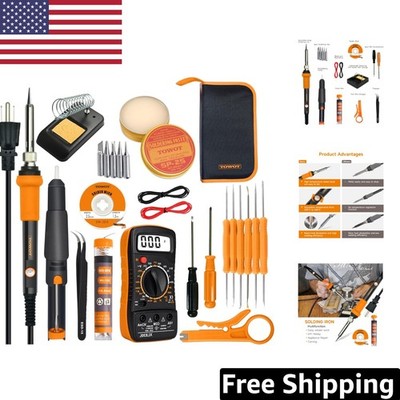 Complete DIY Soldering Kit with Adjustable 60W Iron and Essential Accessories
