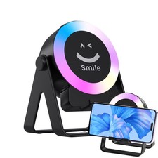 Smart Wireless Bluetooth LED Light Speaker Bulb Music Playing Lamp w Phone Mount